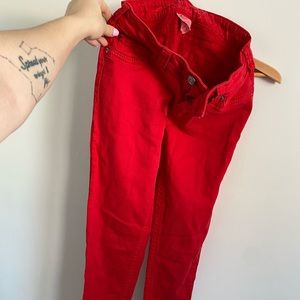 Ladies Red Skinny Jeans